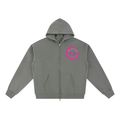 Pink for Leasy Essential Fleece Zip-Through Hoodie