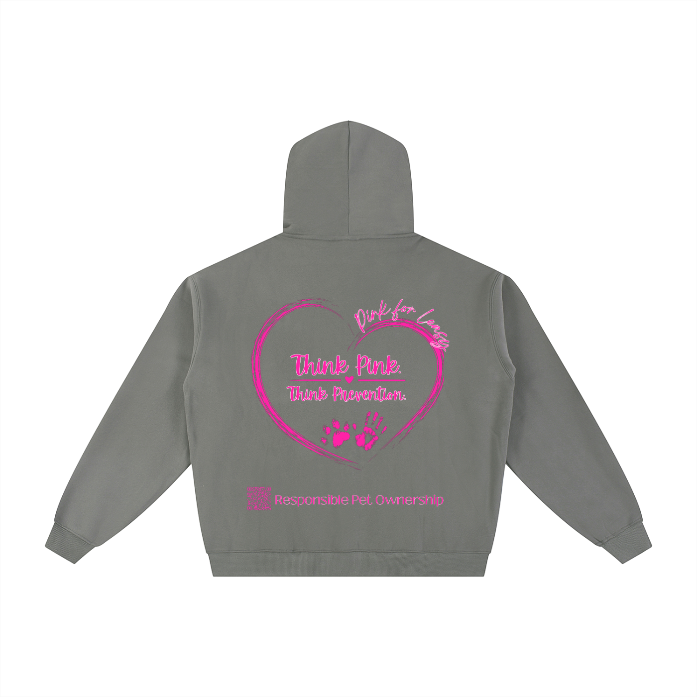 Pink for Leasy Essential Fleece Zip-Through Hoodie
