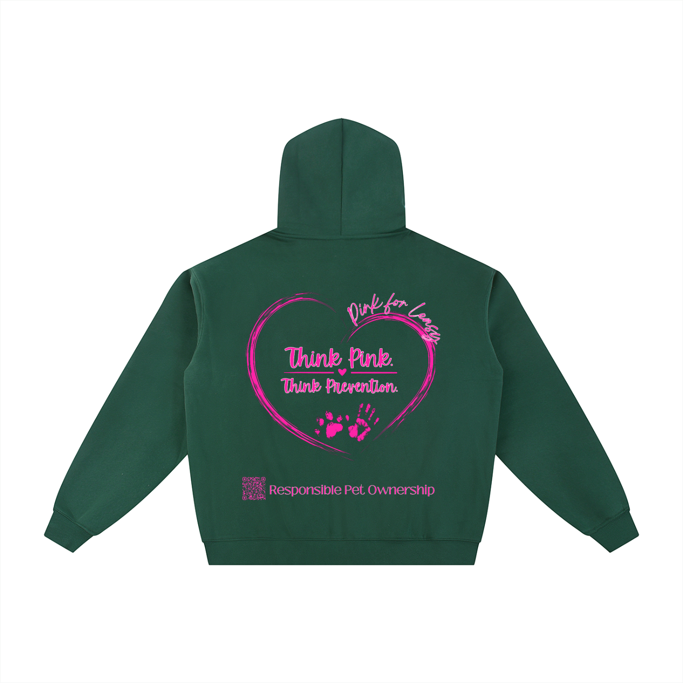 Pink for Leasy Essential Fleece Zip-Through Hoodie