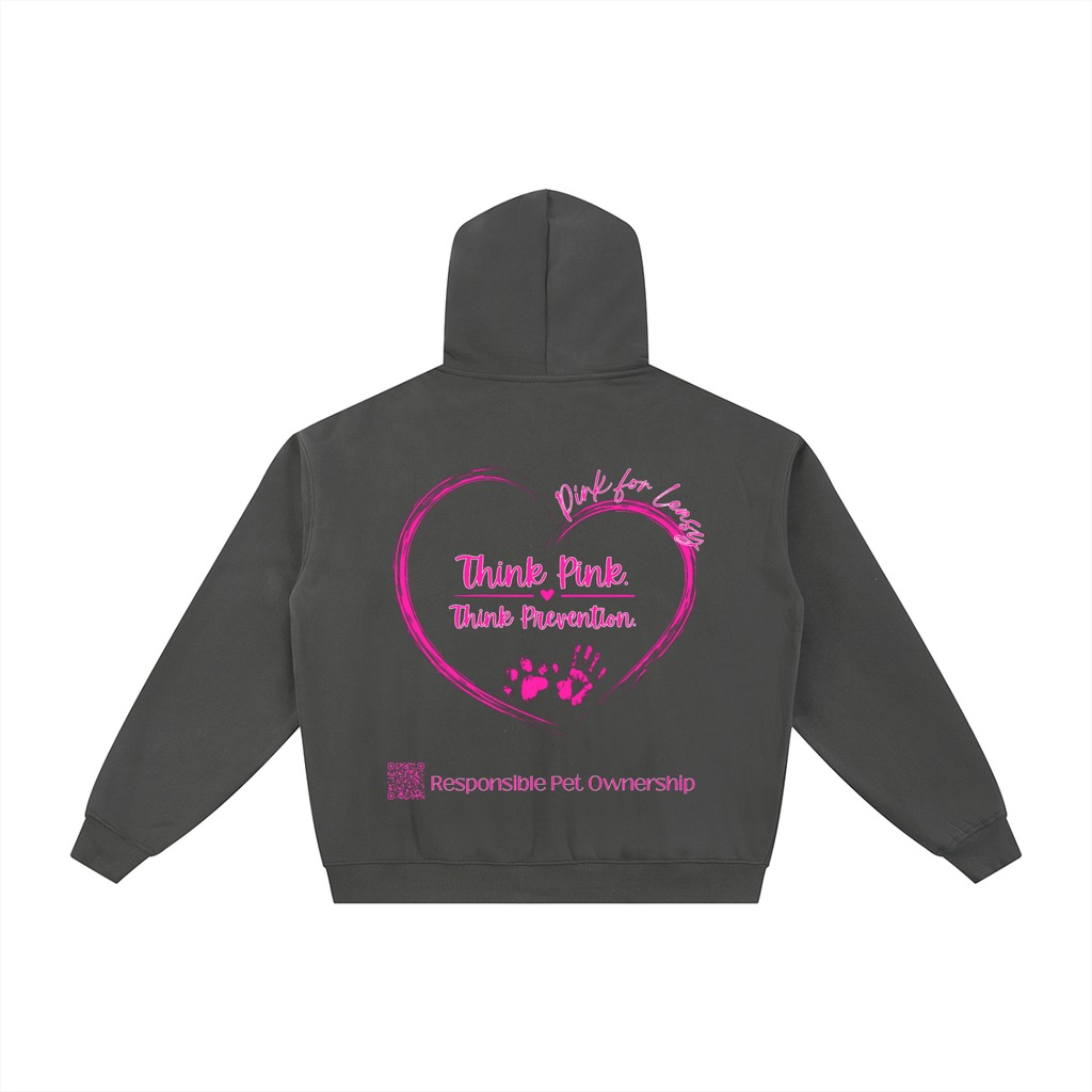 Pink for Leasy Essential Fleece Zip-Through Hoodie