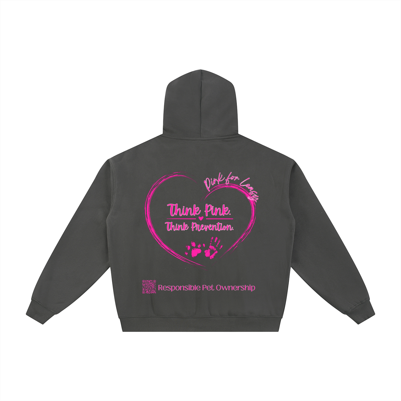 Pink for Leasy Essential Fleece Zip-Through Hoodie