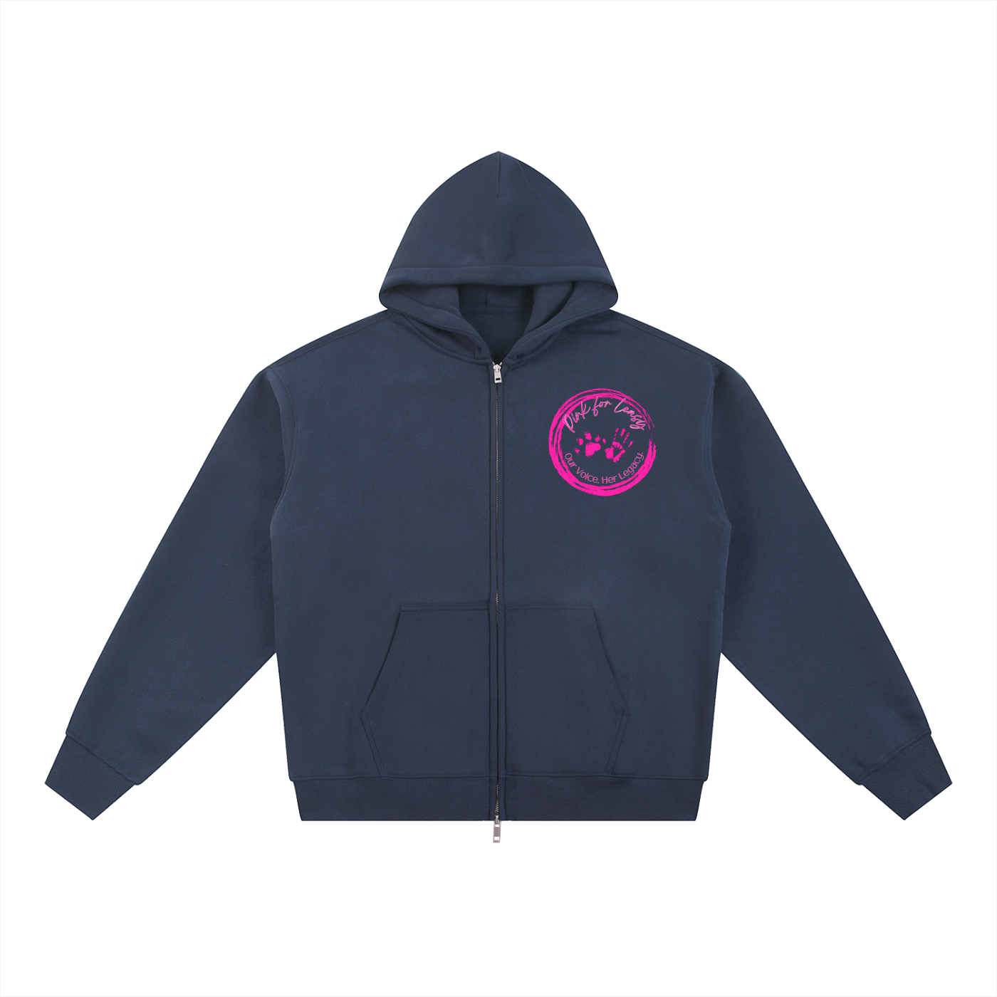 Pink for Leasy Essential Fleece Zip-Through Hoodie