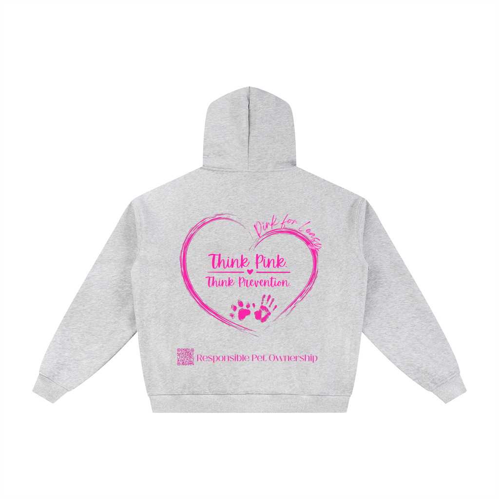 Pink for Leasy Essential Fleece Zip-Through Hoodie