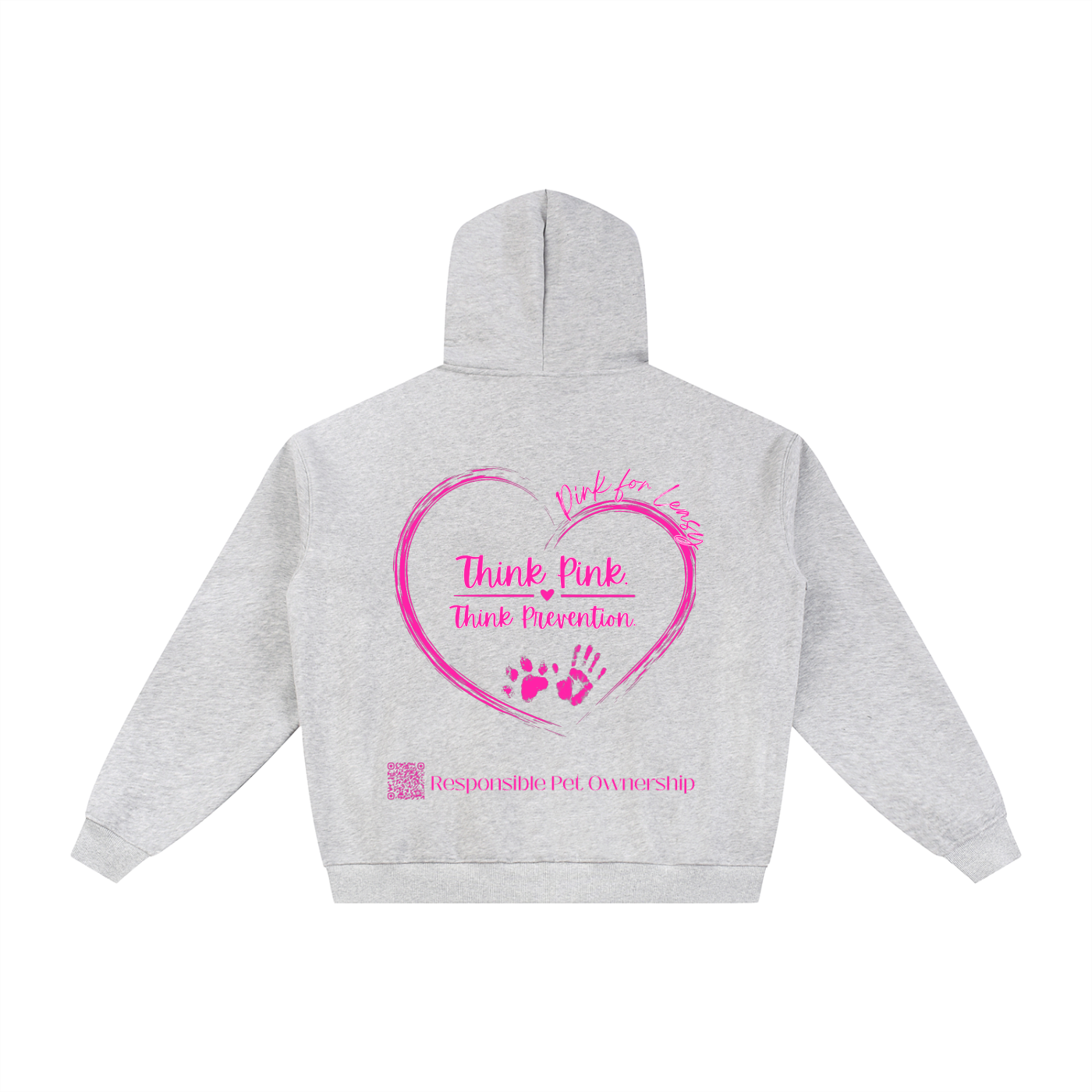 Pink for Leasy Essential Fleece Zip-Through Hoodie