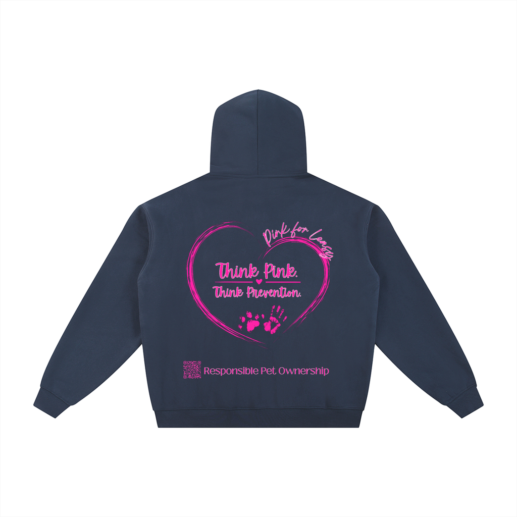 Pink for Leasy Essential Fleece Zip-Through Hoodie