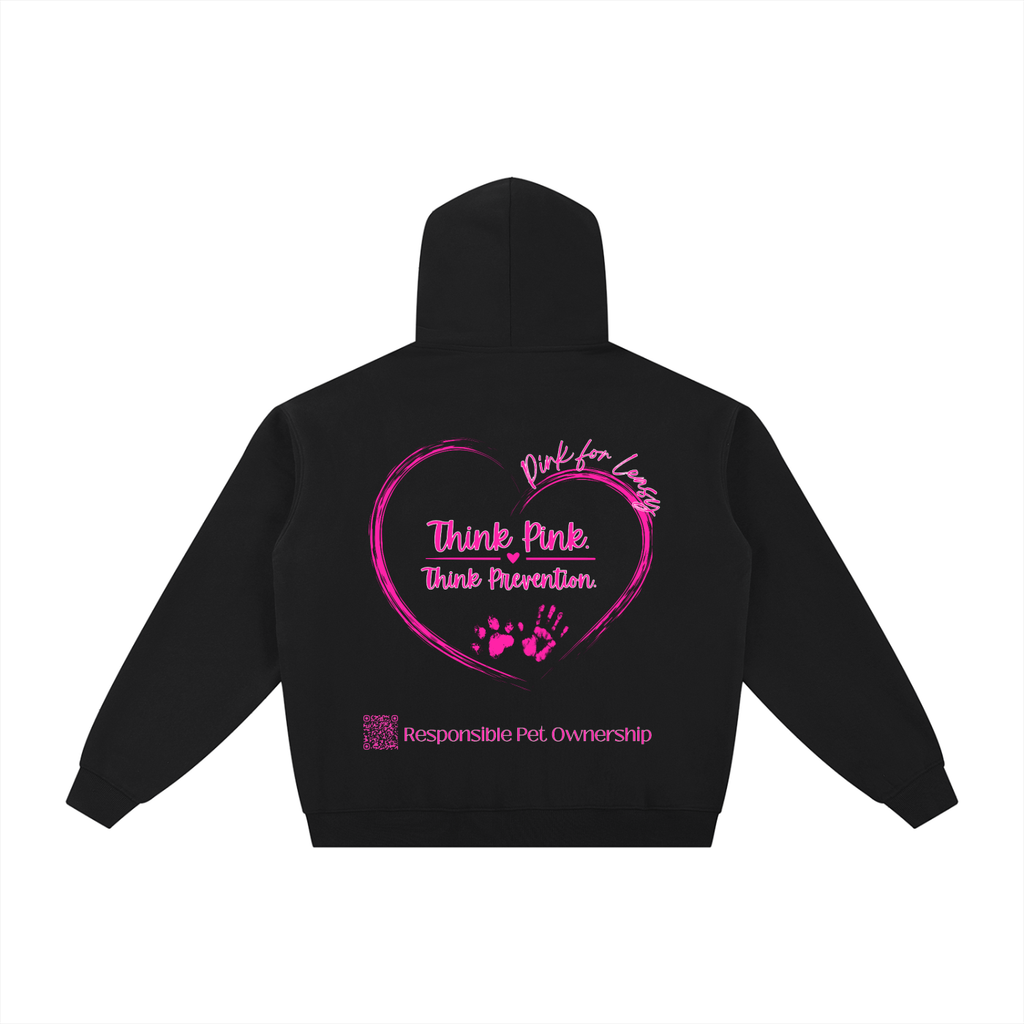 Pink for Leasy Essential Fleece Zip-Through Hoodie